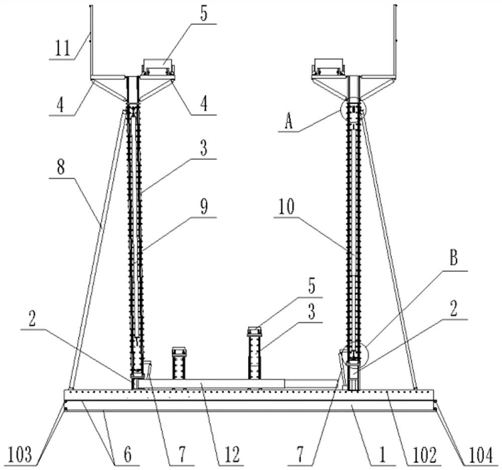 Foldable assembly type assembly jig frame and construction method thereof