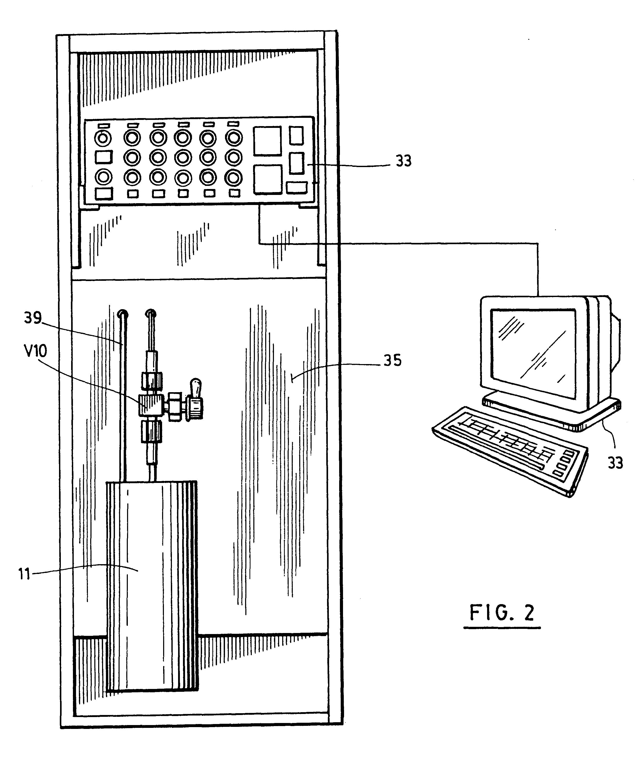 Apparatus for titration and circulation of gases and circulation of an absorbent or adsorbent substance