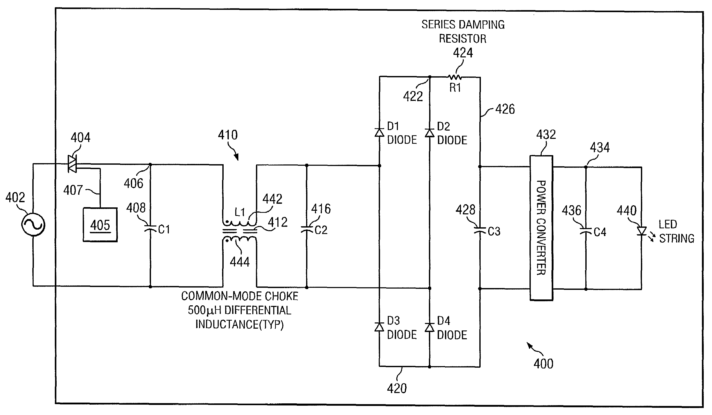 Thyristor power control circuit
