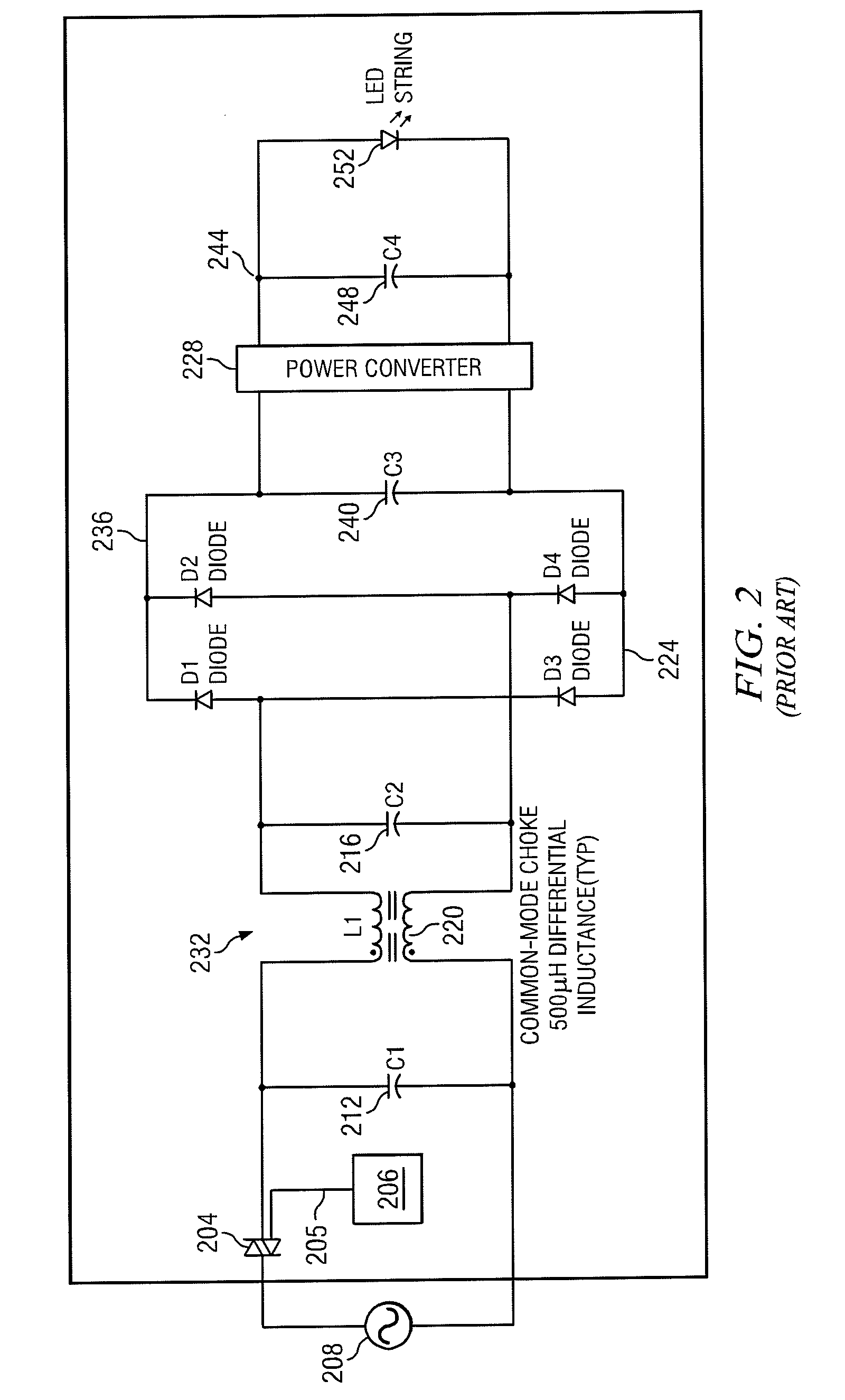 Thyristor power control circuit
