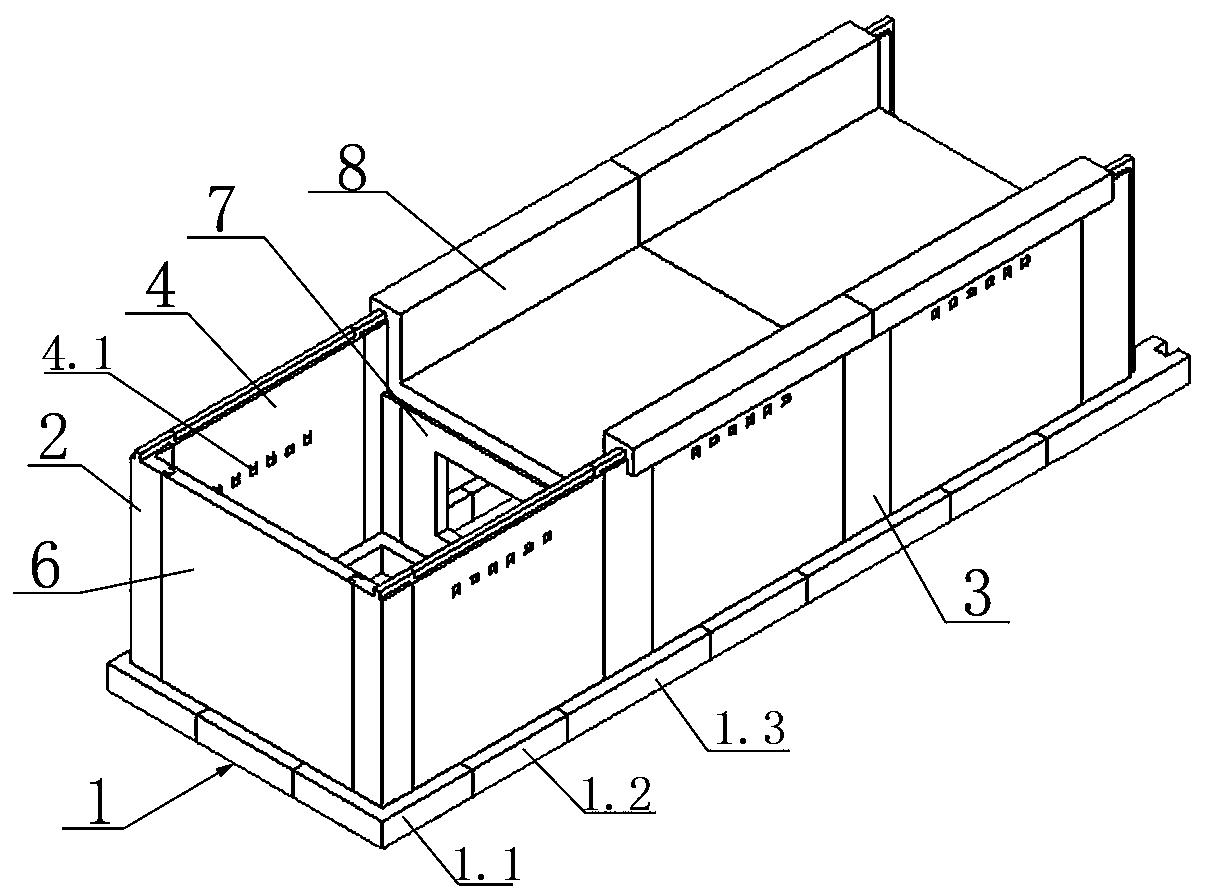 Assembly type green belt structure and construction method thereof