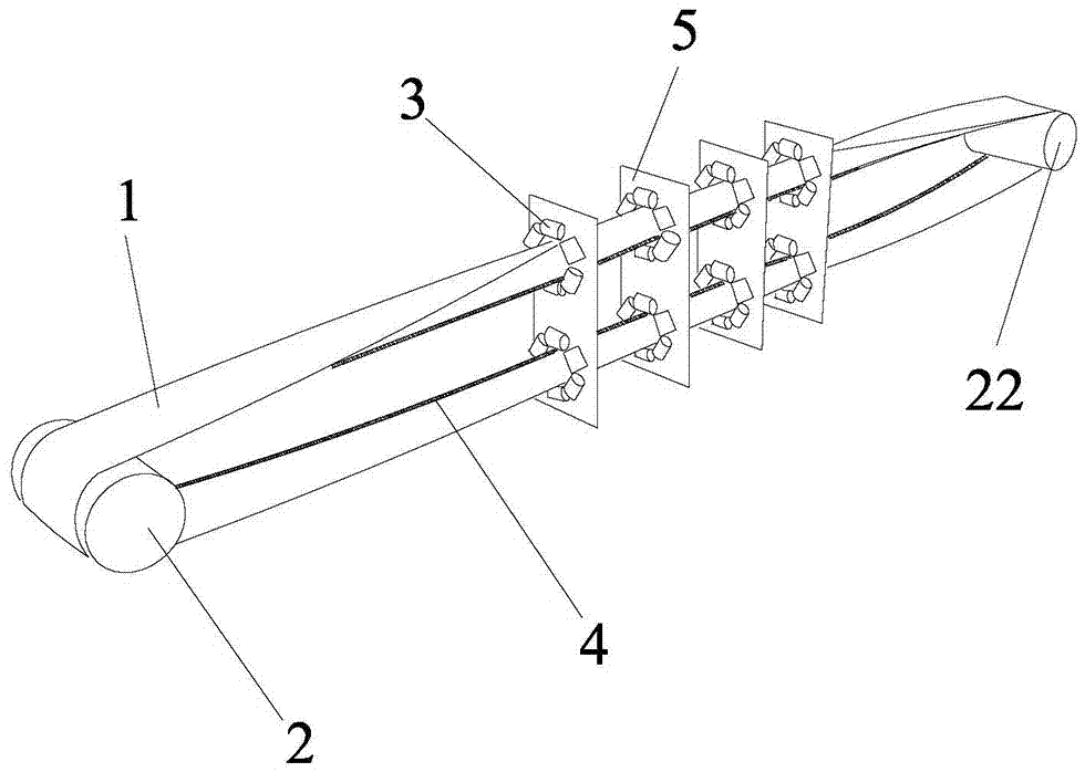 Pipe belt conveyor free of deviation adjusting and work method of pipe belt conveyor