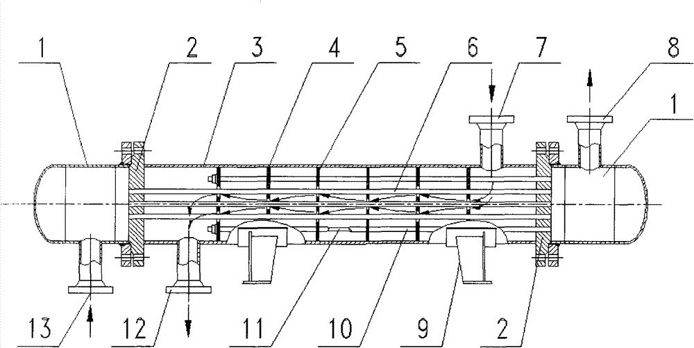 Shell-and-tube heat exchanger with un-notched traverse baffles