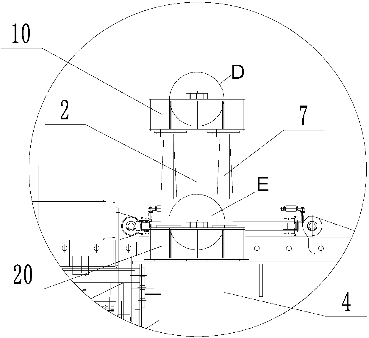 Hanging system for mould overall removing of upgoing type movable formwork