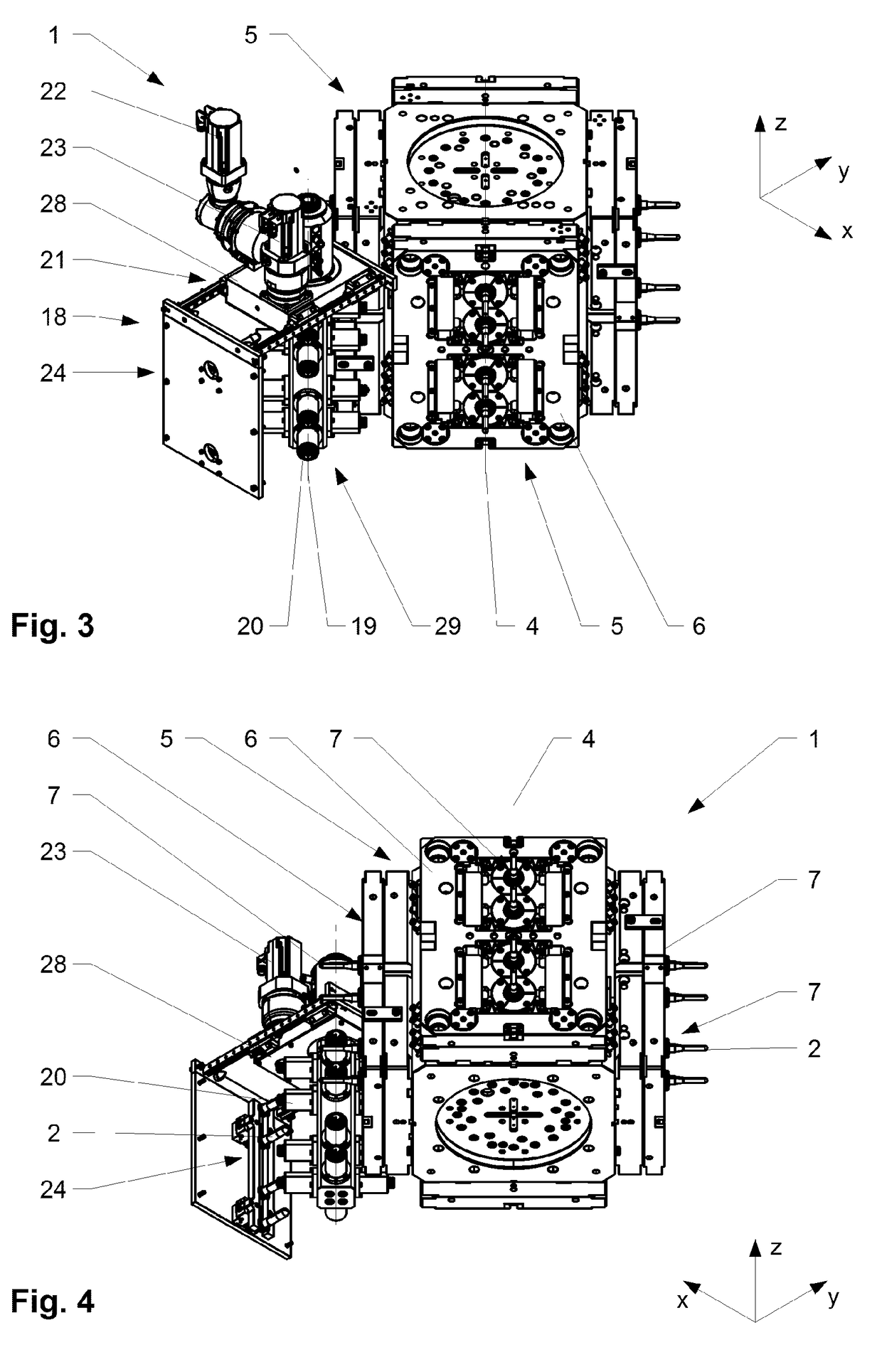 Injection moulding device for producing parts made of plastic