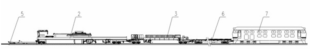 Multi-sleeper type long rail laying machine set and rail laying method thereof
