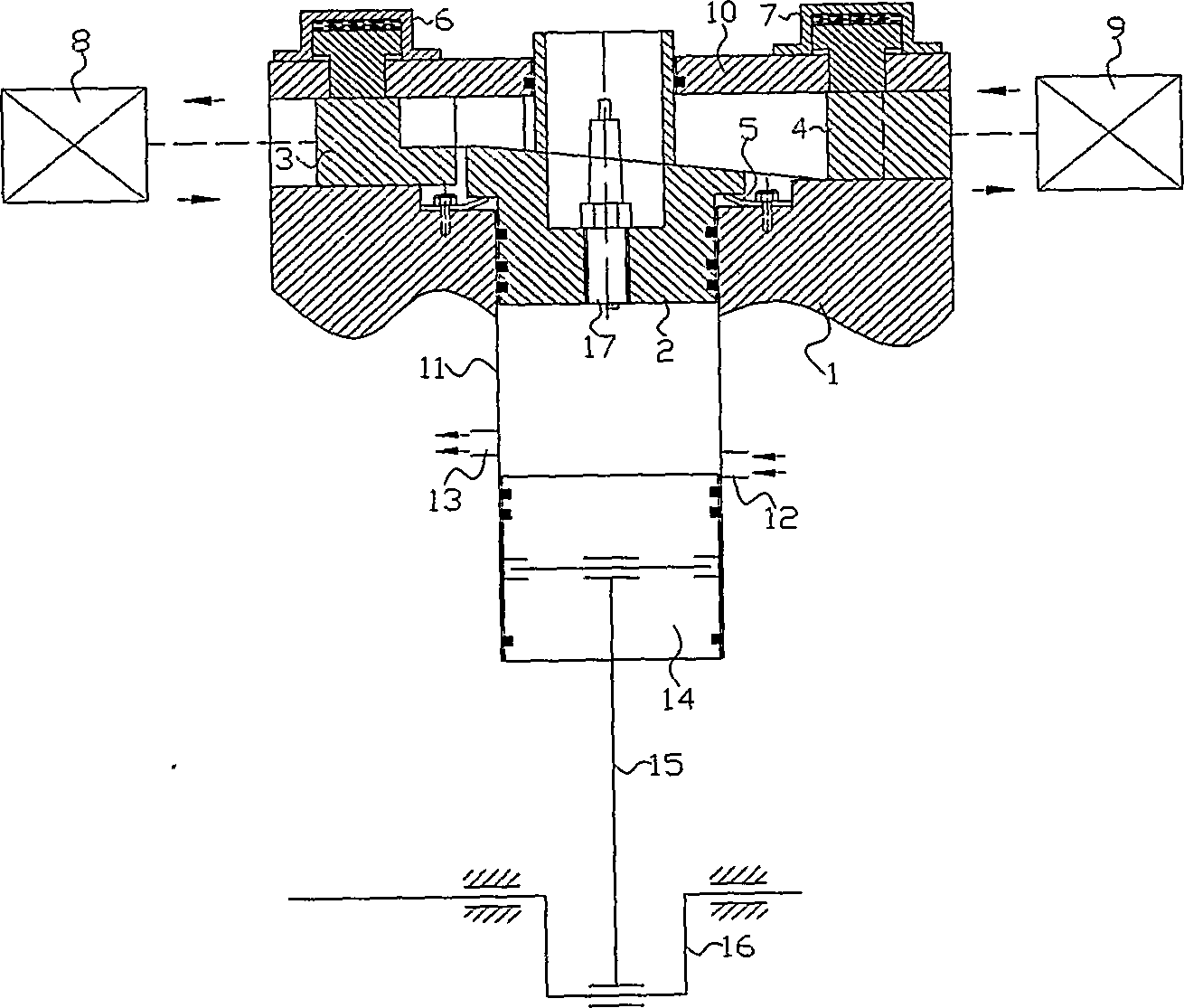 Slidable cylinder cover type variable compression ratio engine