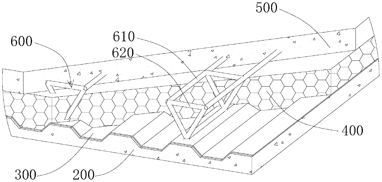 Fabricated composite floor slab and construction method thereof