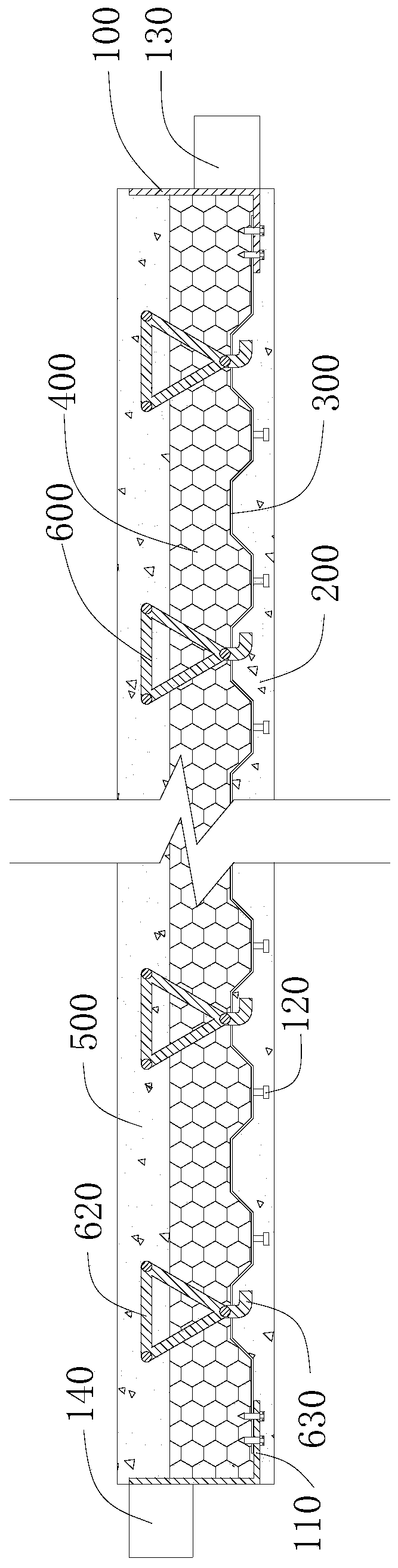 Fabricated composite floor slab and construction method thereof