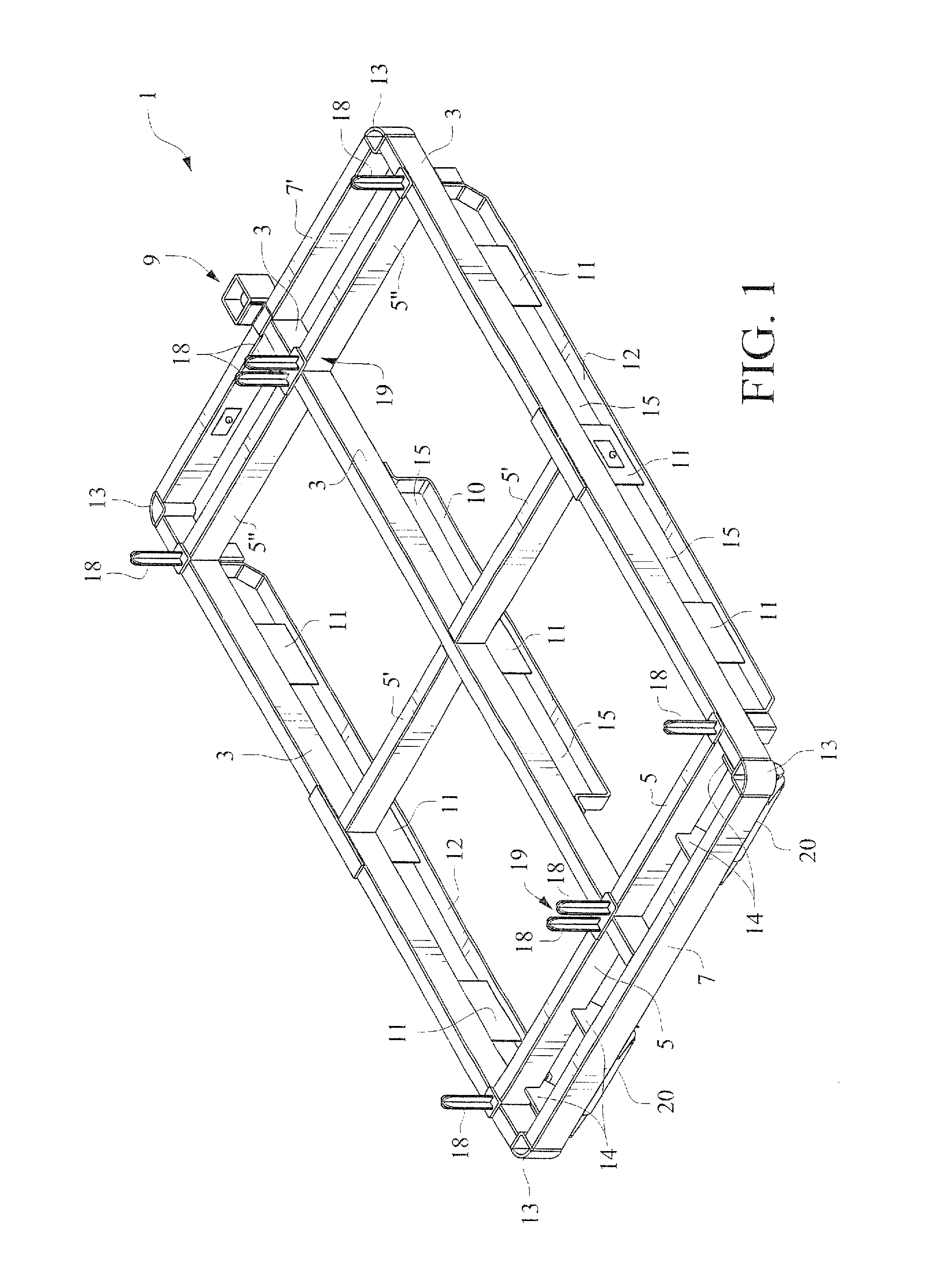 Platform shipping rack cart for glass sheets