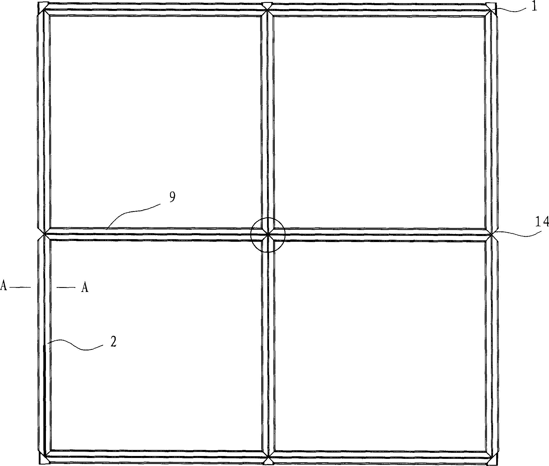 Keel frame for paving floor tiles