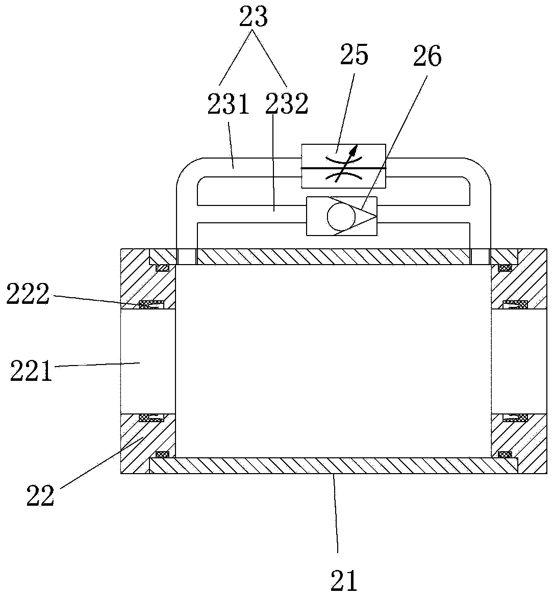 A pneumatic integrated device with hydraulic damping