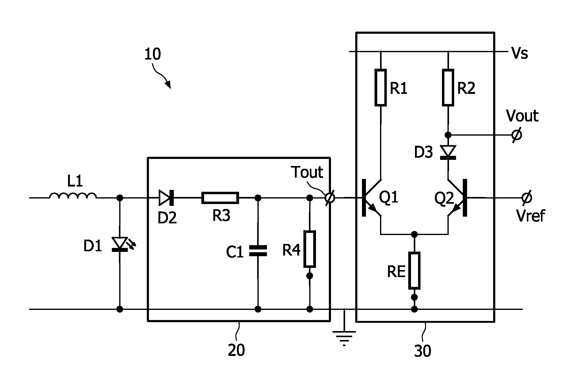 LED outage detection circuit
