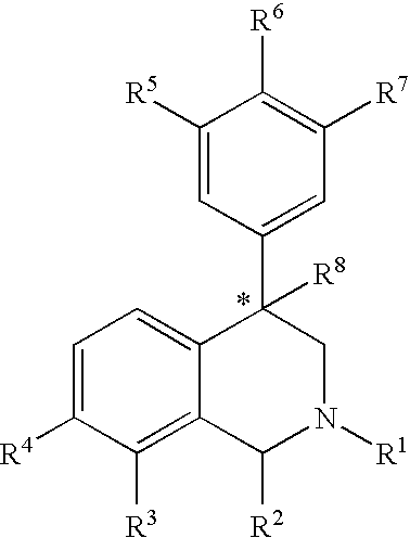 4-Phenyl substituted tetrahydroisoquinolines and use thereof to block reuptake of norepinephrine, dopamine and serotonin