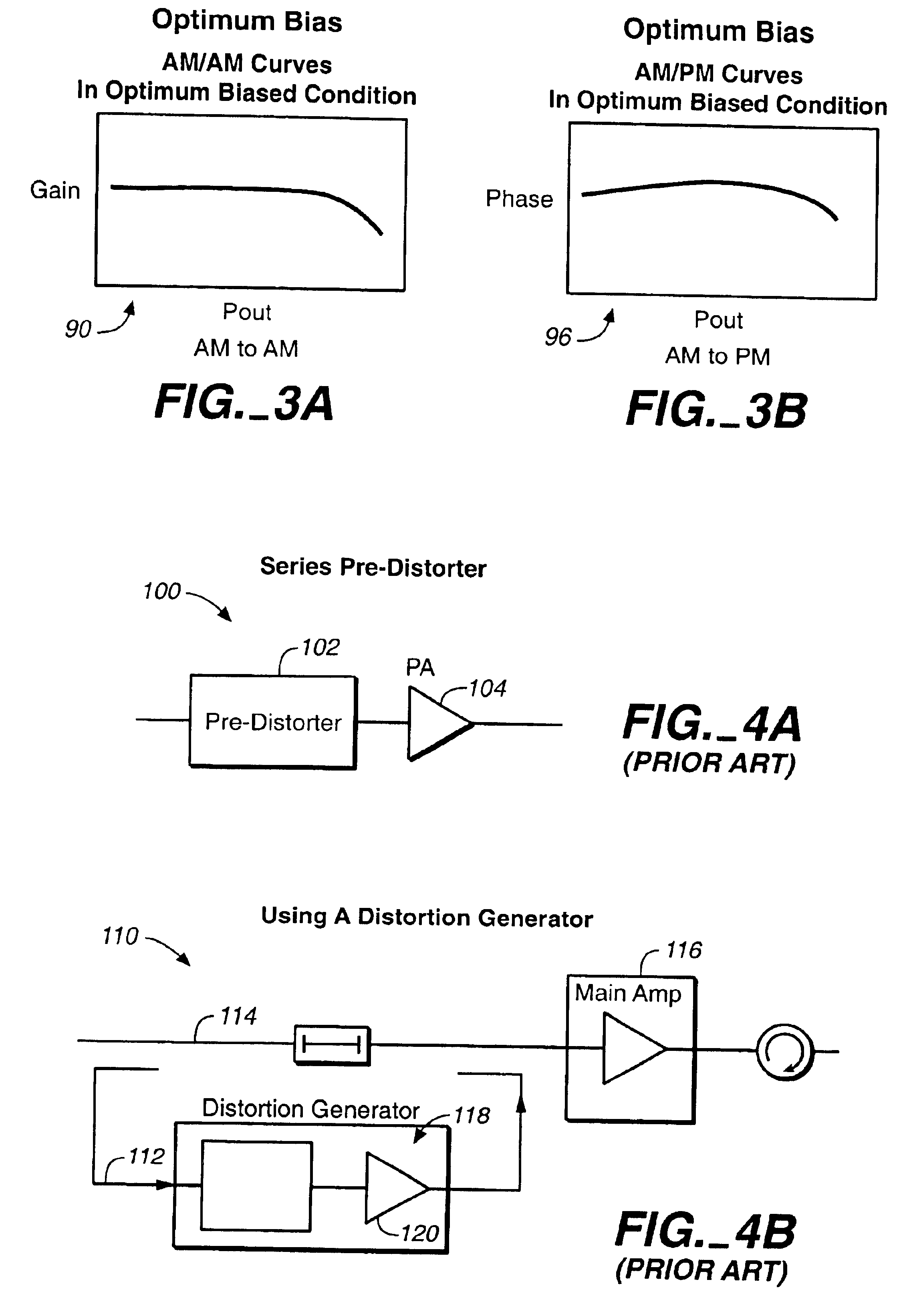 Distortion cancellation for RF amplifiers using complementary biasing circuitry