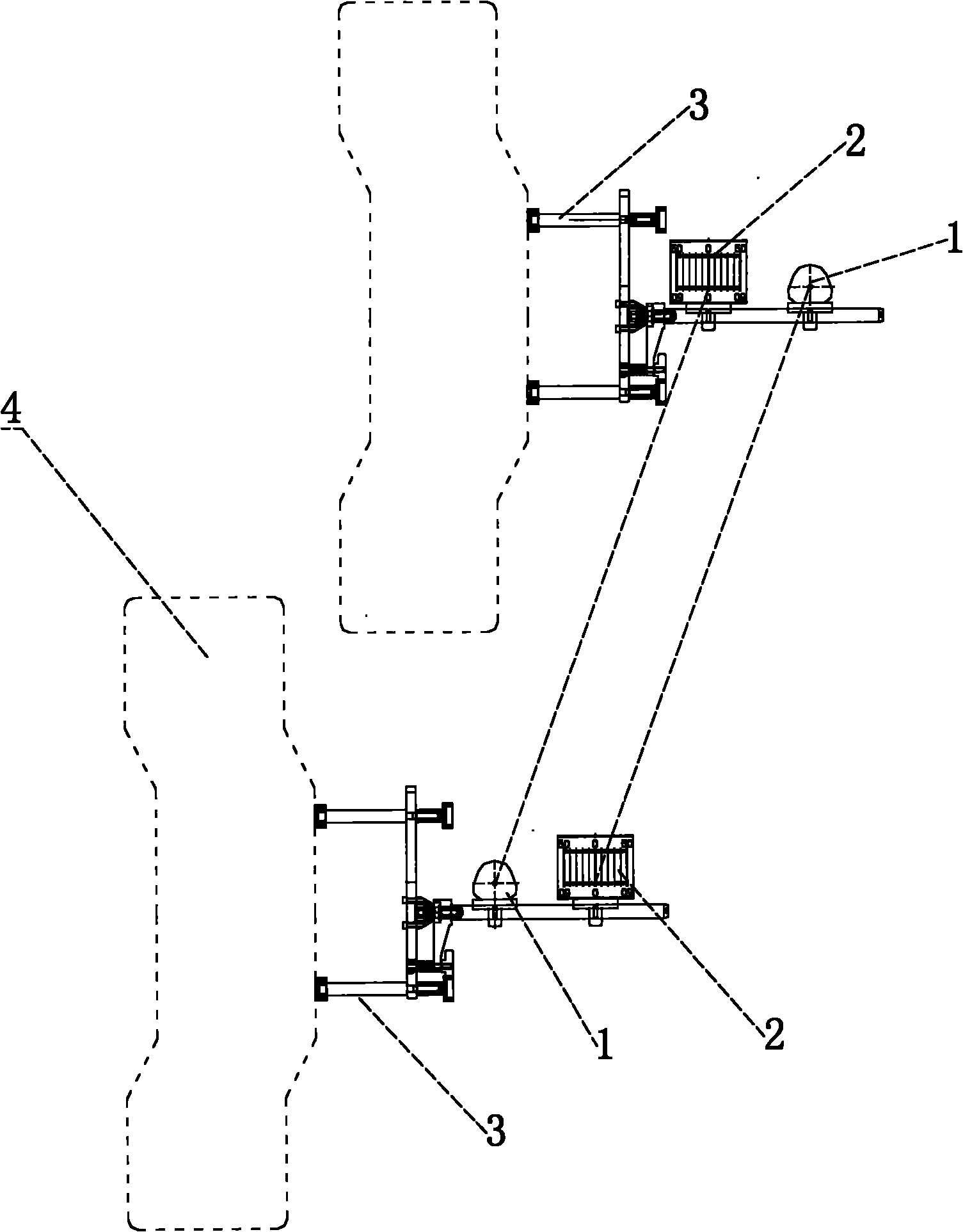 Dual-front axle wheel axle parallel position adjustment method