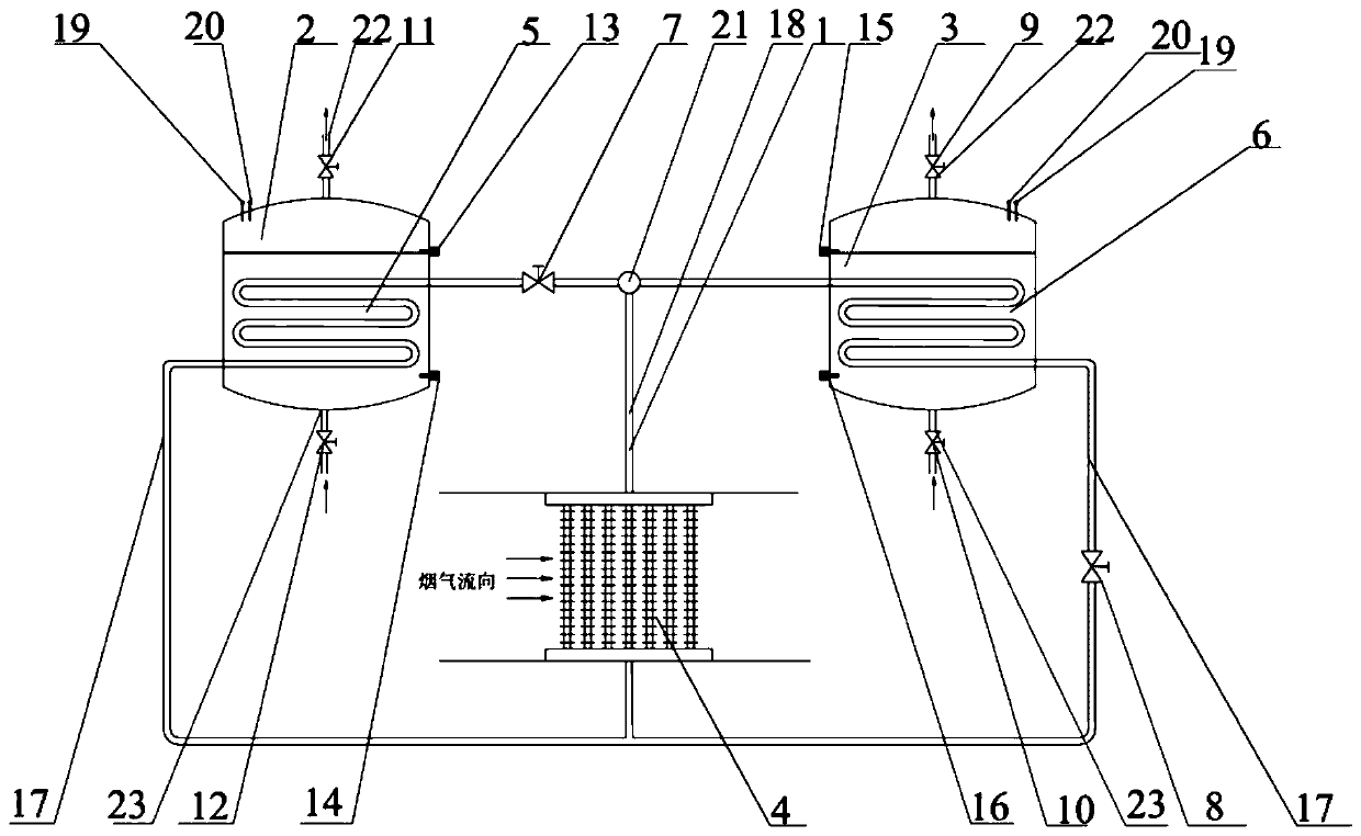 Special-shaped separated heat pipe waste heat recovery and evaporation device for passive ORC system