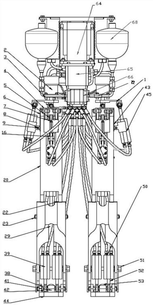 Hydraulic drive type foot type bionic humanoid robot