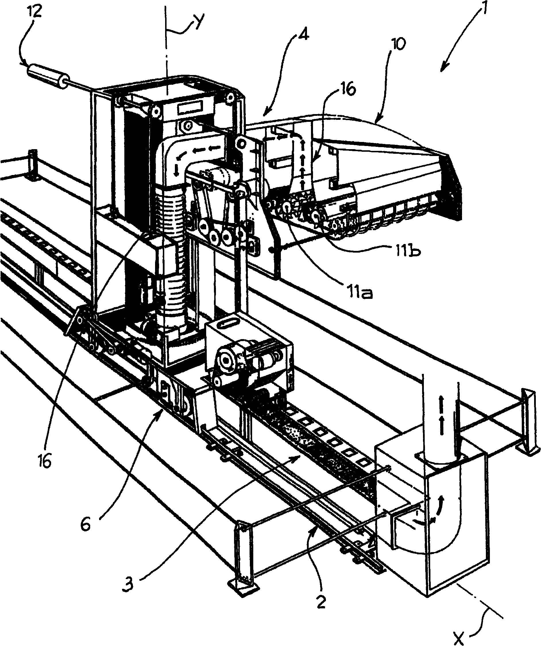 Device and method for the automatic pick-up of fibre from a bale of fibre on a spinning line