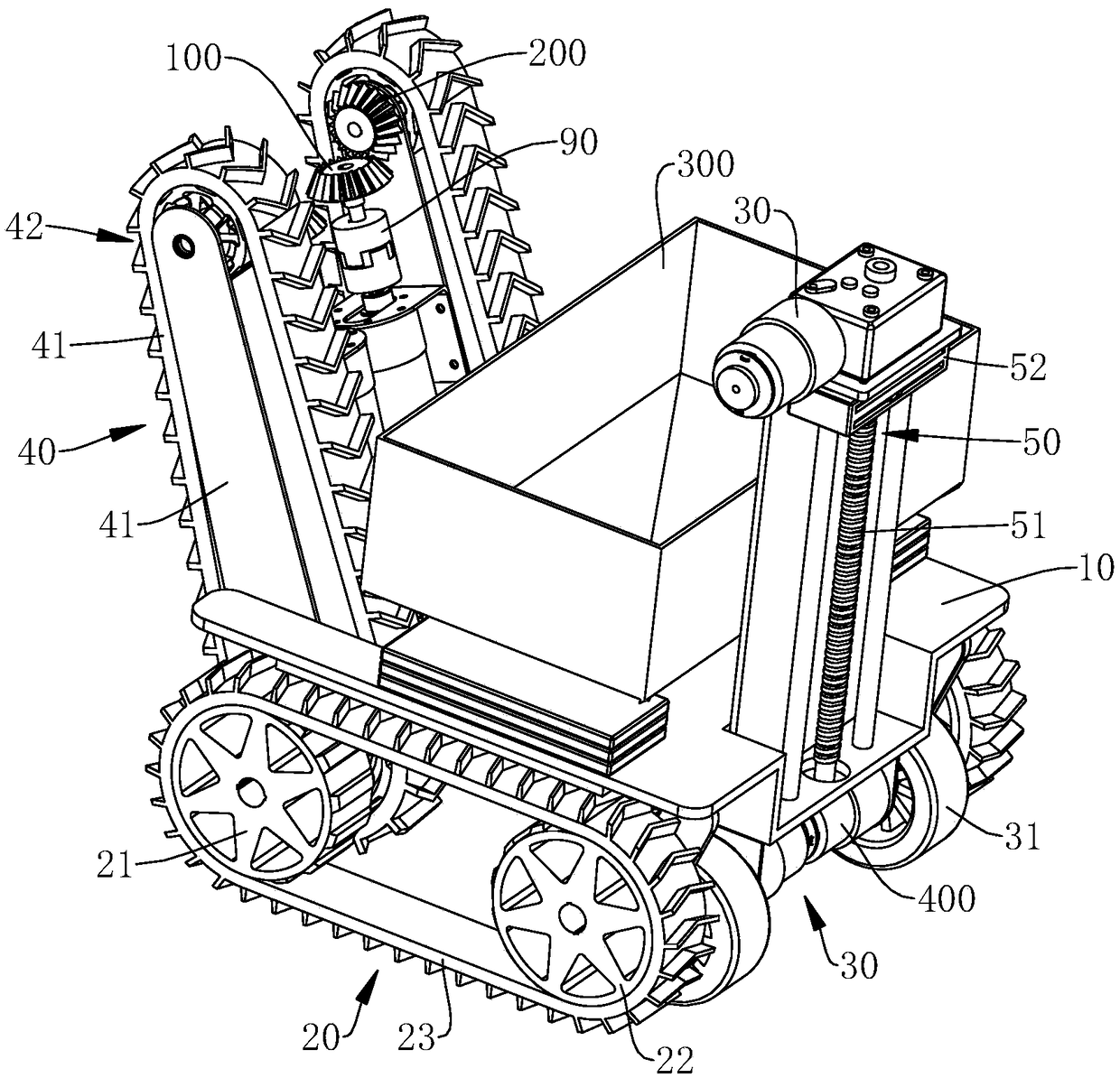 Wheel and crawler composite type walking robot