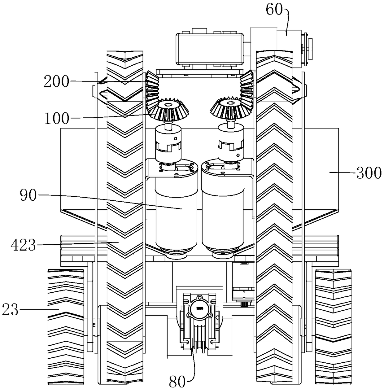 Wheel and crawler composite type walking robot