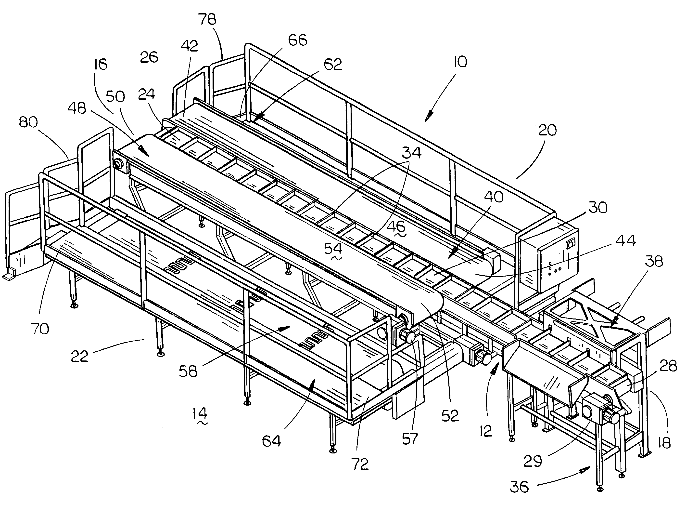 Meat processing conveyor system