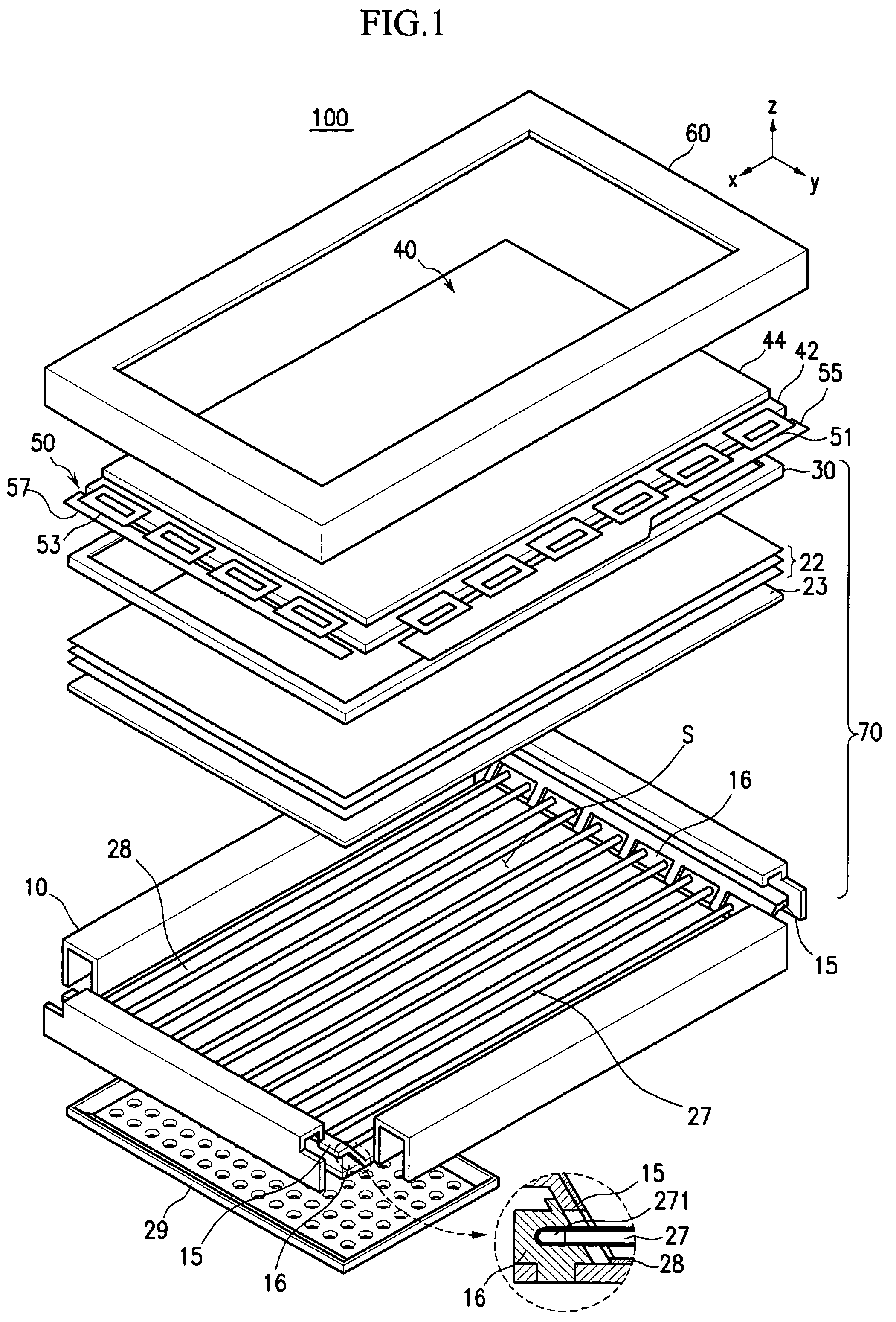 Backlight assembly having improved heat releasing structure and display device having the same
