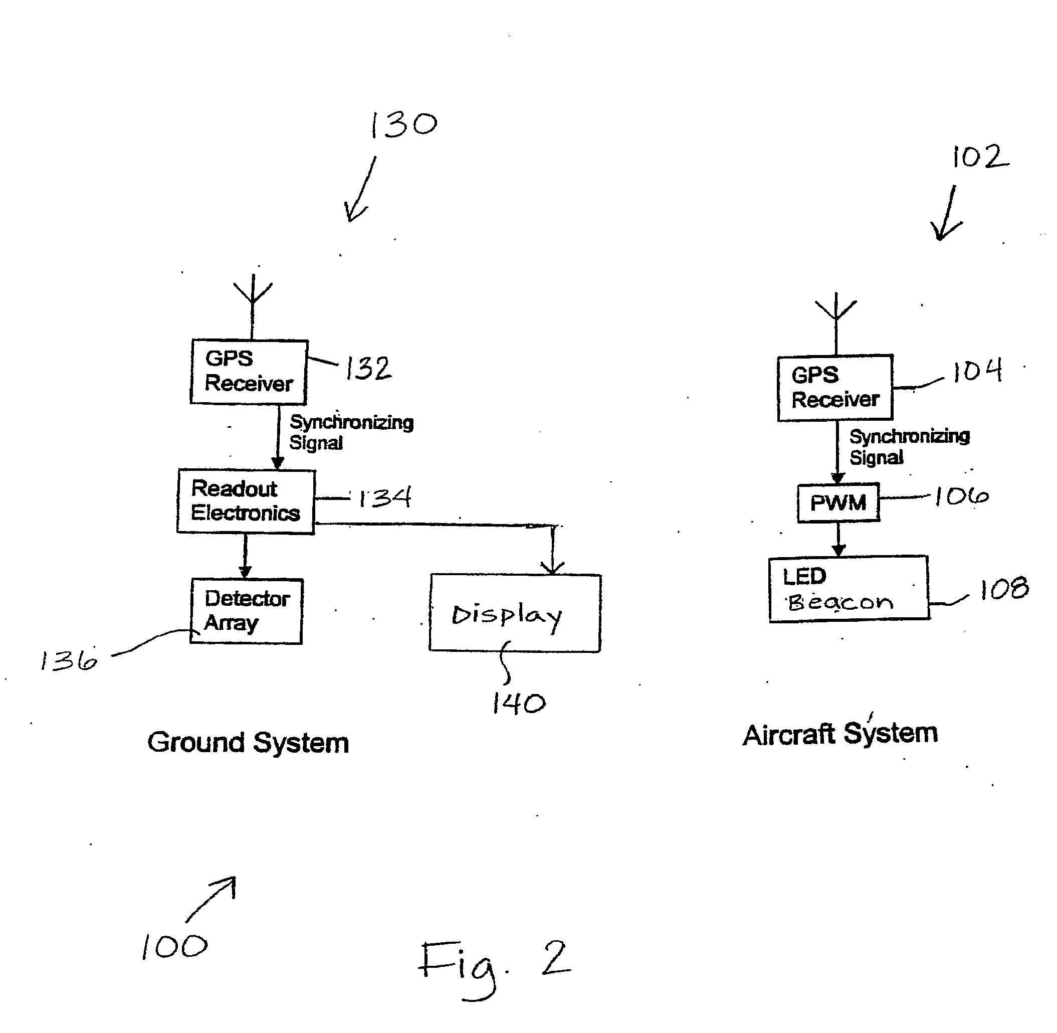 System for and method of synchronous acquisition of pulsed source light in performance of monitoring aircraft flight operation