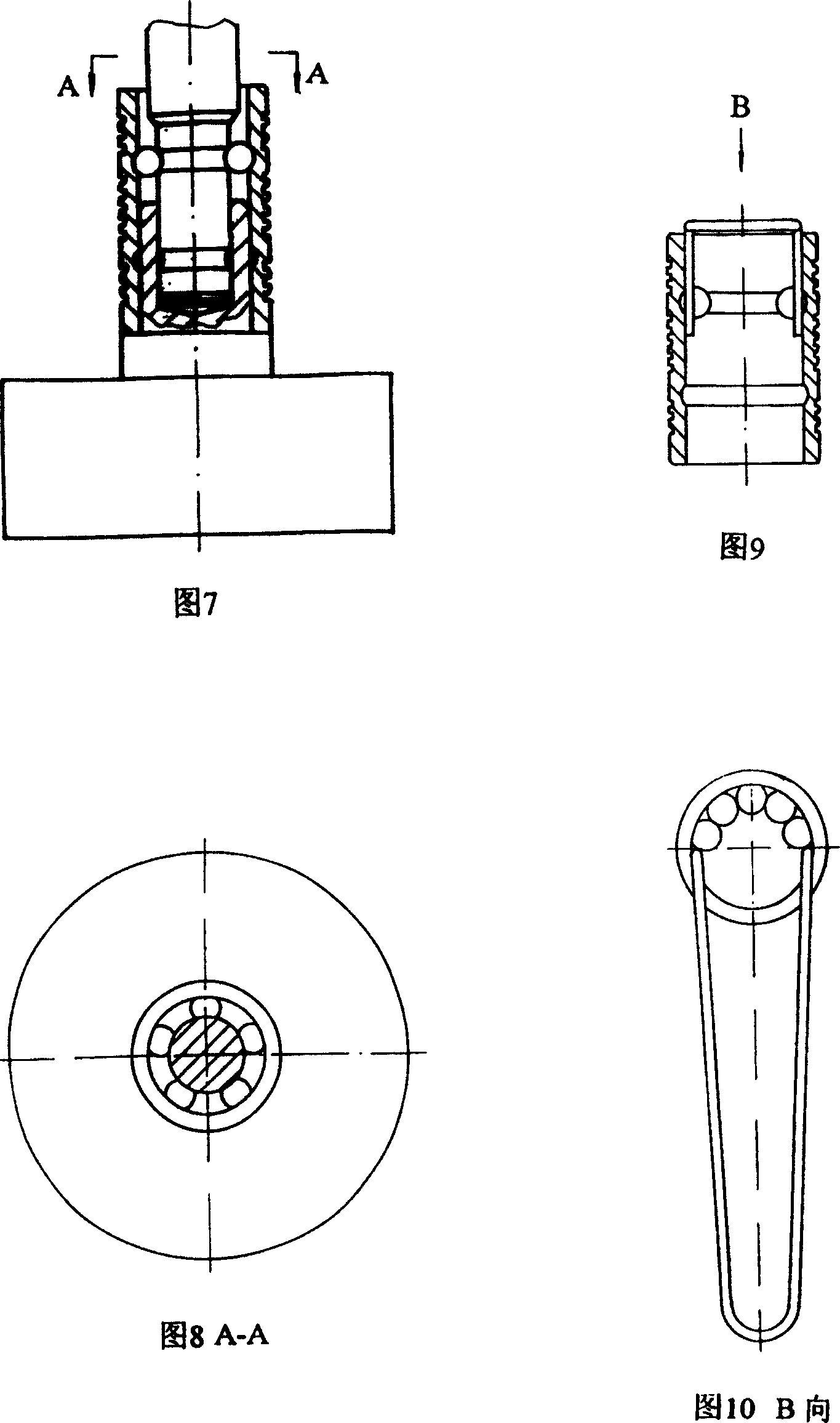 Top roller bearing assembling process for loom double rolling way and its special correcting tool