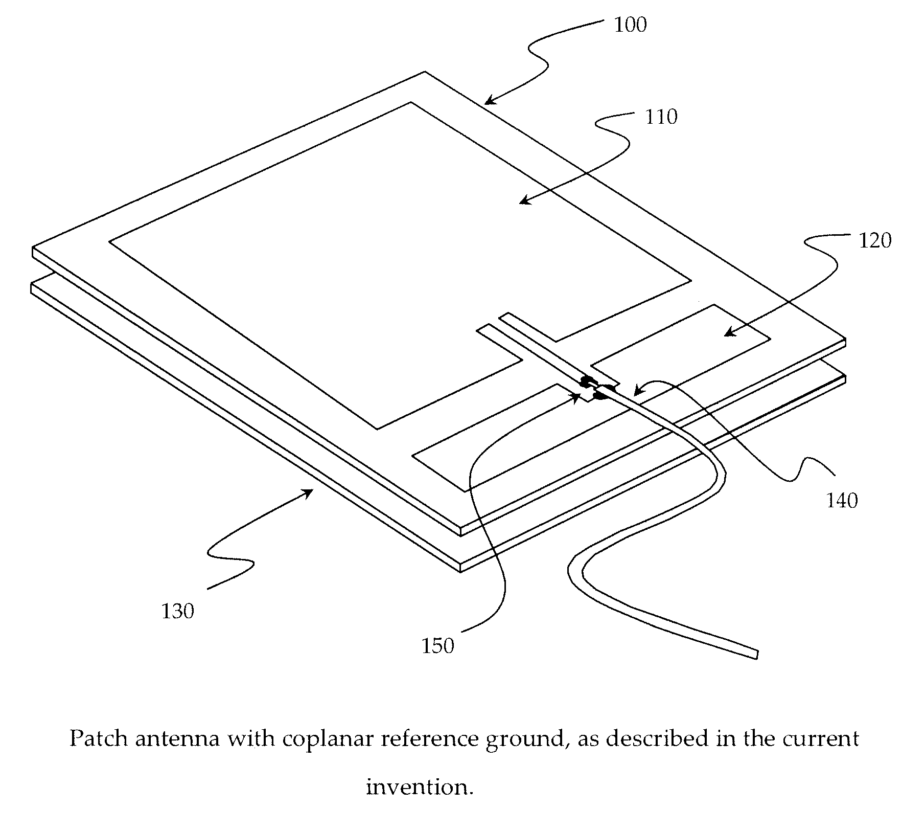 RFID patch antenna with coplanar reference ground and floating grounds