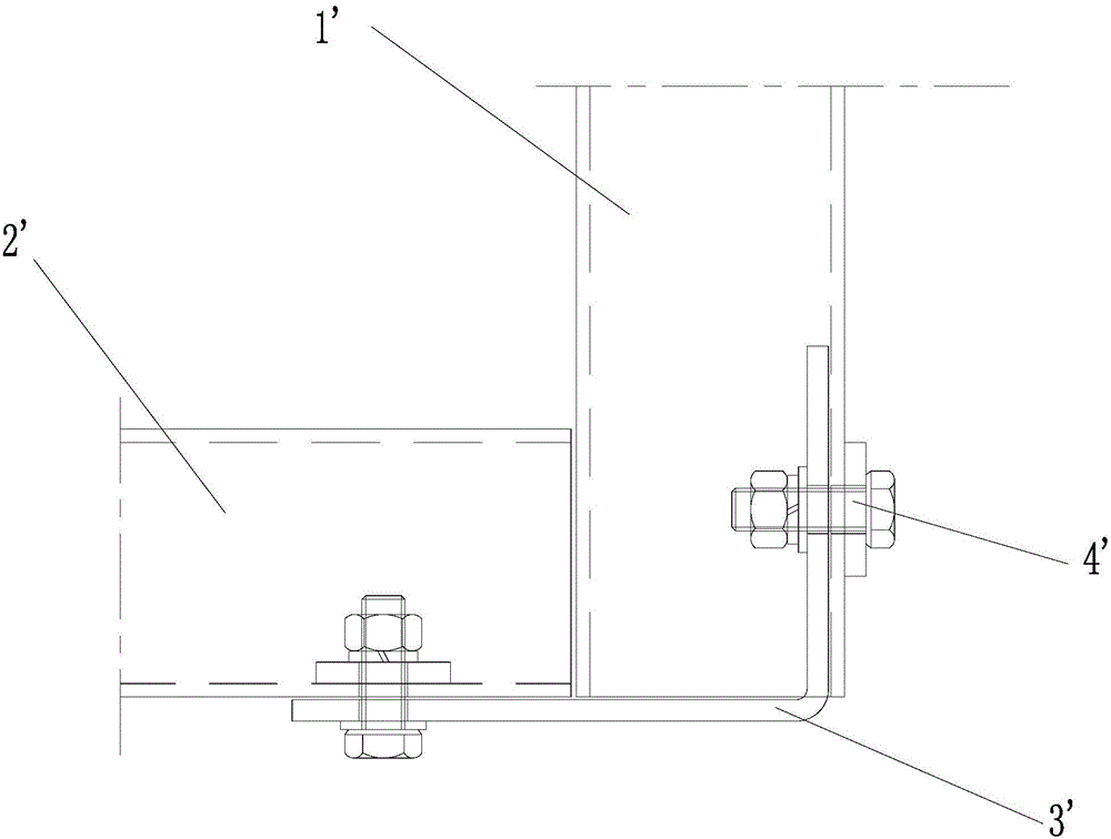 Structural steel keel corner connecting stamping part and corner connecting structure