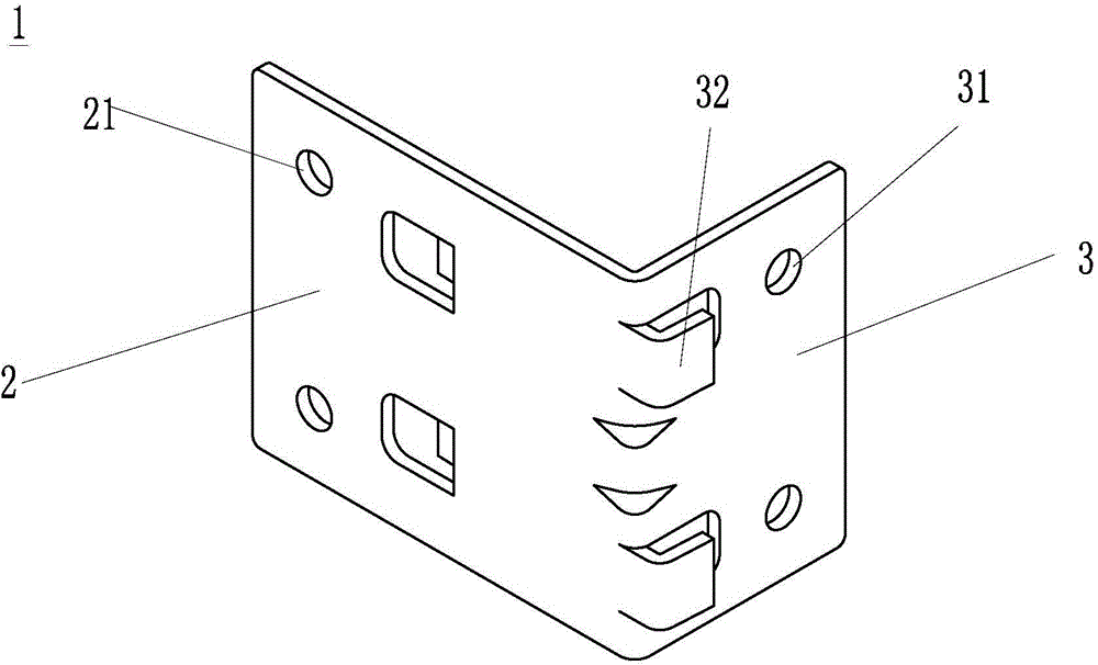 Structural steel keel corner connecting stamping part and corner connecting structure