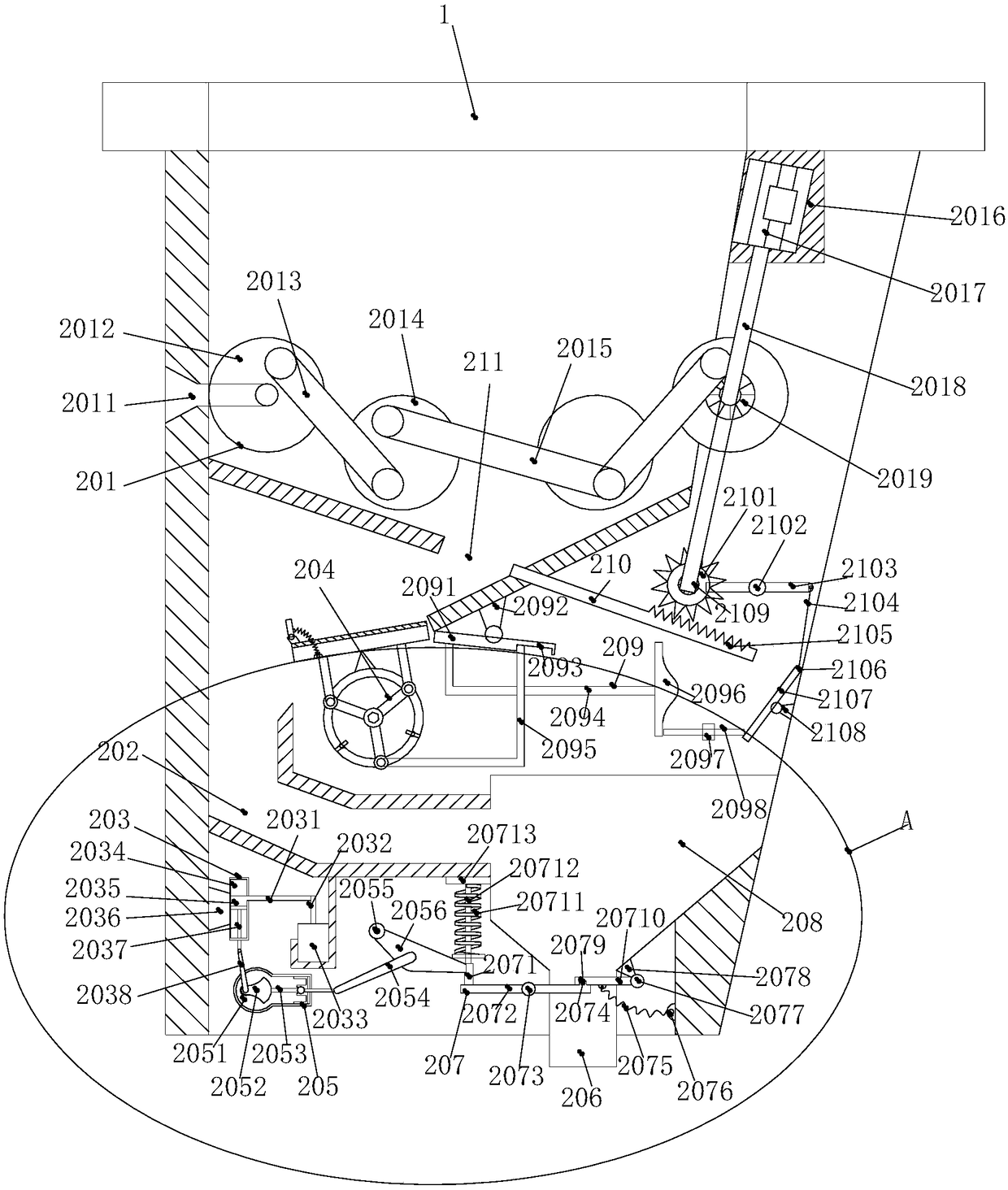 Automatic feeding device in automobile radiator production process