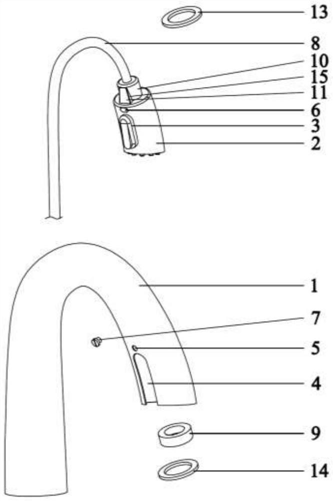 Connecting structure of drawing shower head and faucet pipe