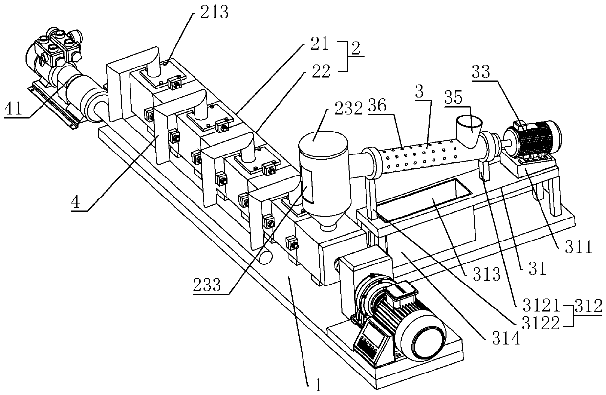 A rubber extrusion integrated molding extruder