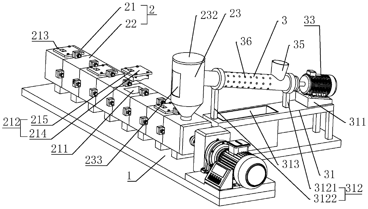 A rubber extrusion integrated molding extruder