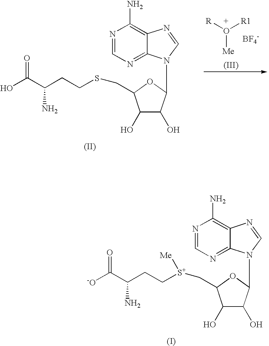 Chemical synthesis of S-adenosyl-L-methionine with enrichment of (S,S)-isomer