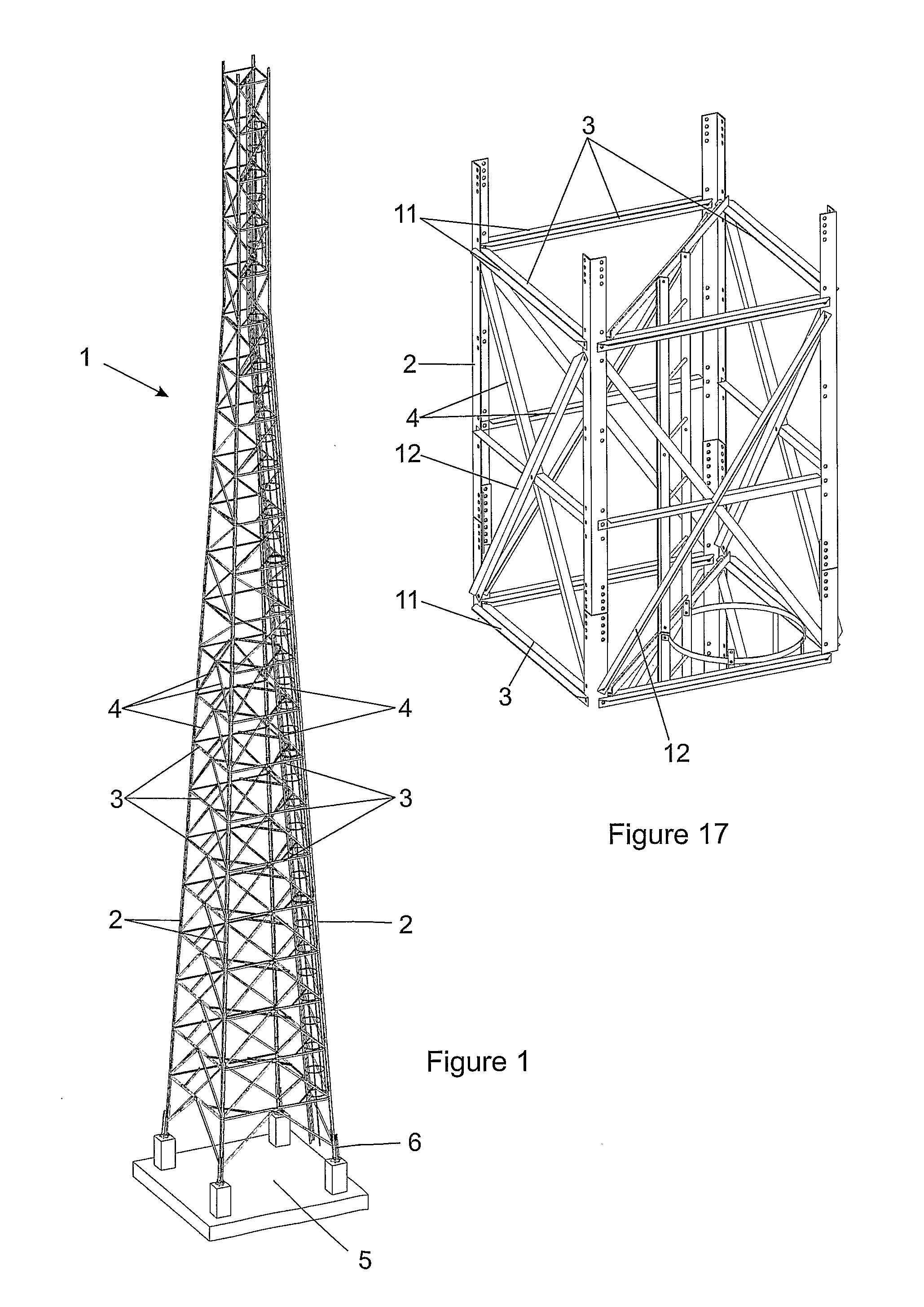 Upgradable lattice tower and components thereof