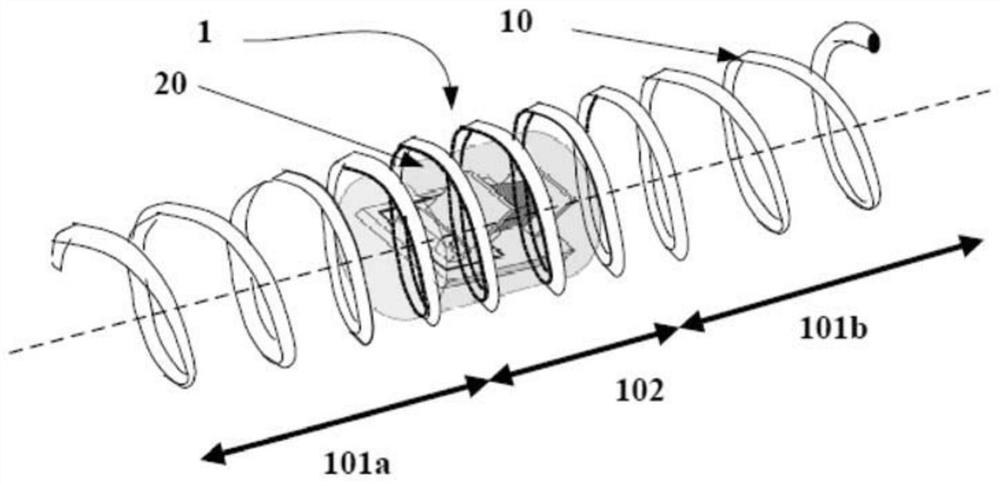Tyre comprising radio frequency transponder