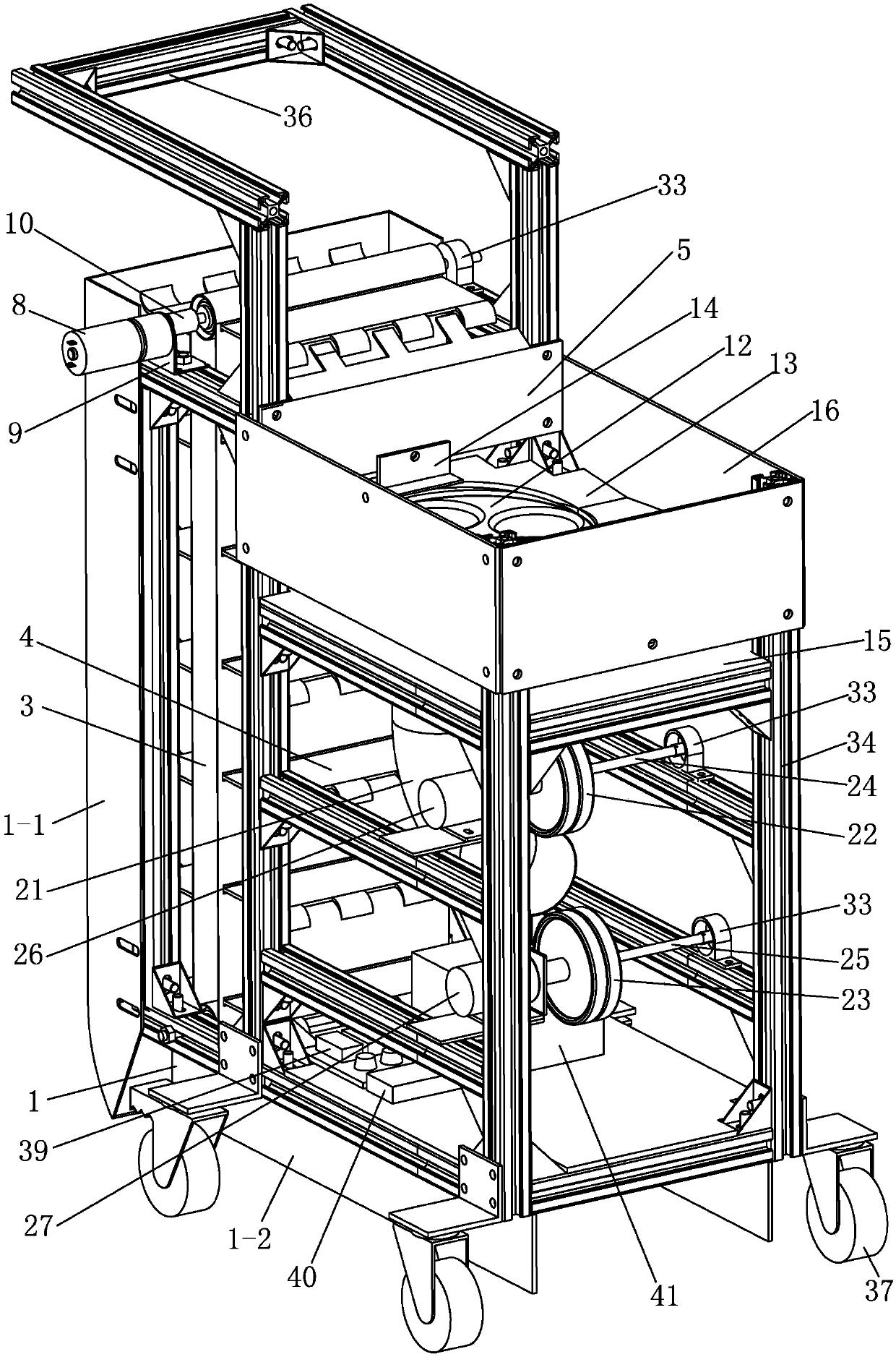 Tennis ball receiving and serving all-in-one machine