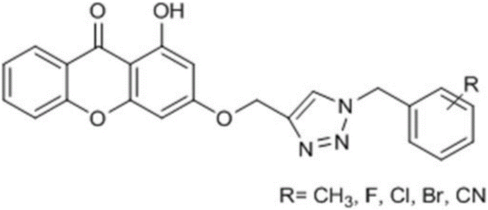 1,2,3-triazole substituted diphenyl pyrone compounds, preparation method and applications