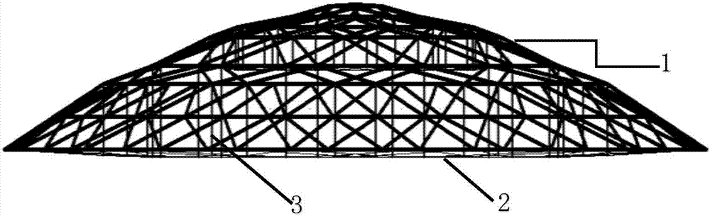 A circular cross cable system supporting dome structure