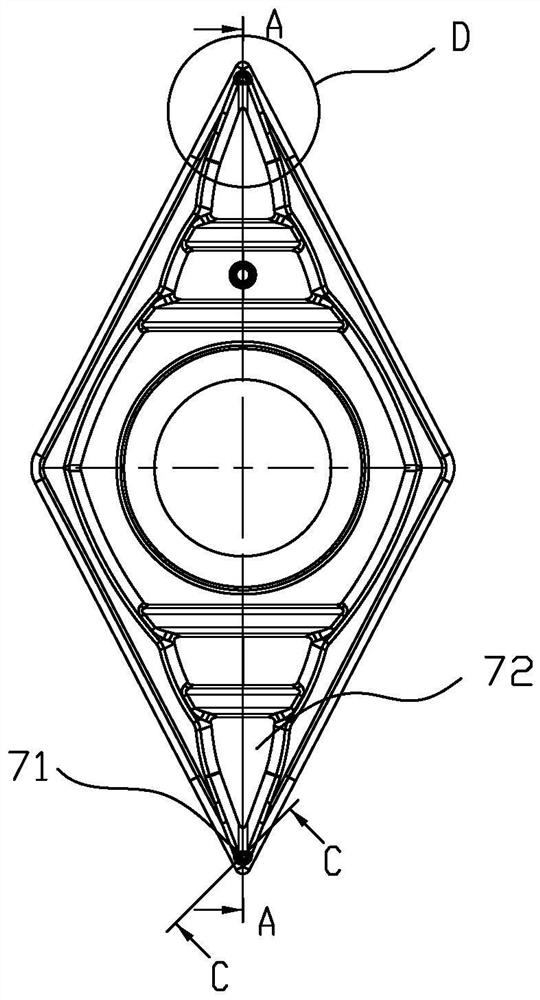 Turning blade for machining small parts