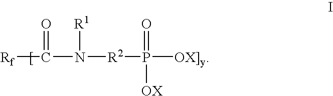 Perfluoropolyether amide-linked phosphonates, phosphates, and derivatives thereof