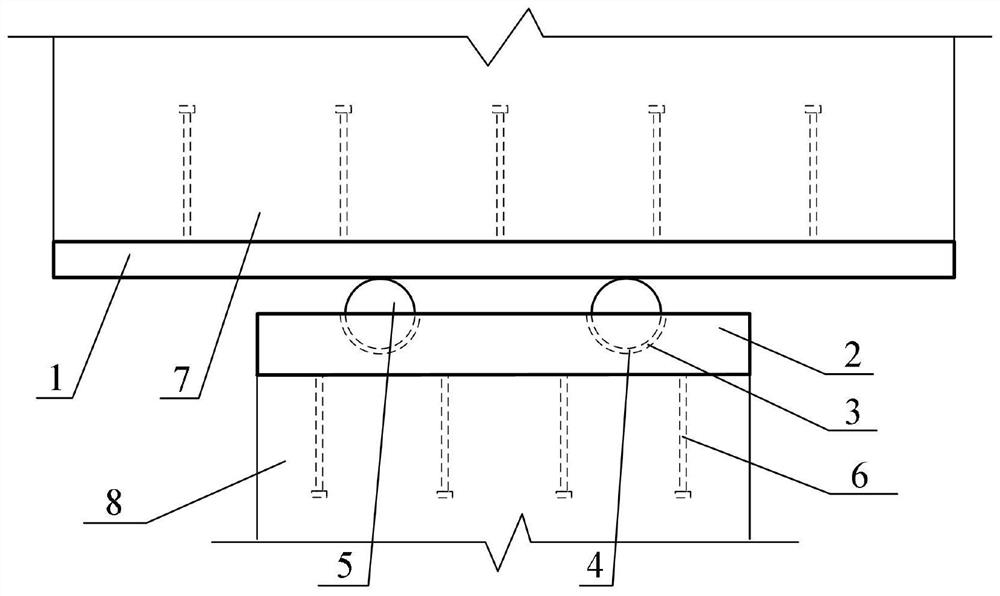 Arc groove rolling shaft friction support for underground subway station supporting column