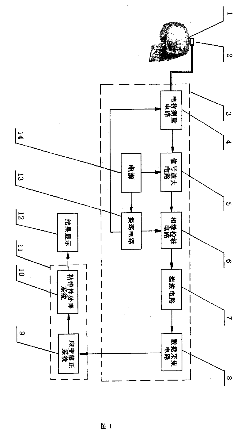 Micro-wound encephalic pressure detecting system and its use method