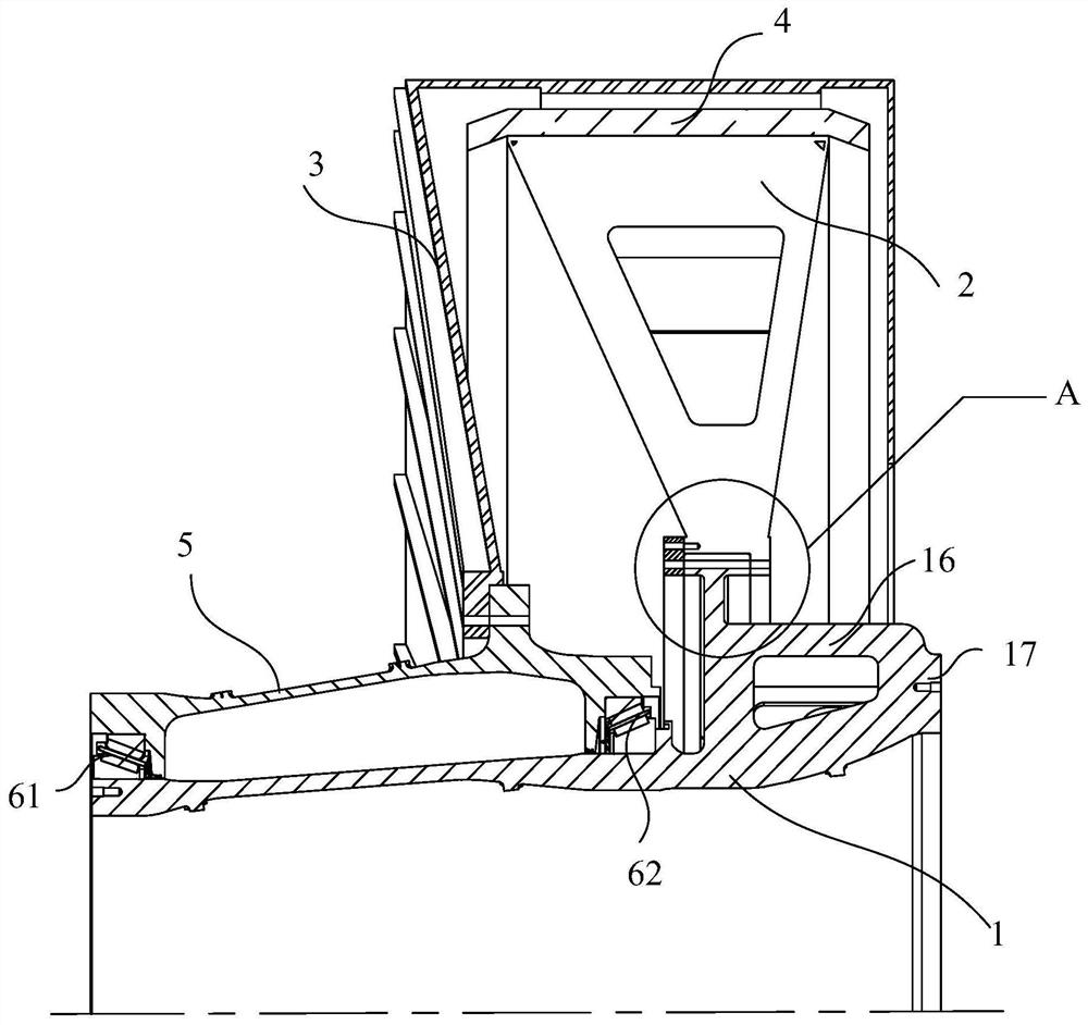 Fixing shaft of generator and wind driven generator comprising same