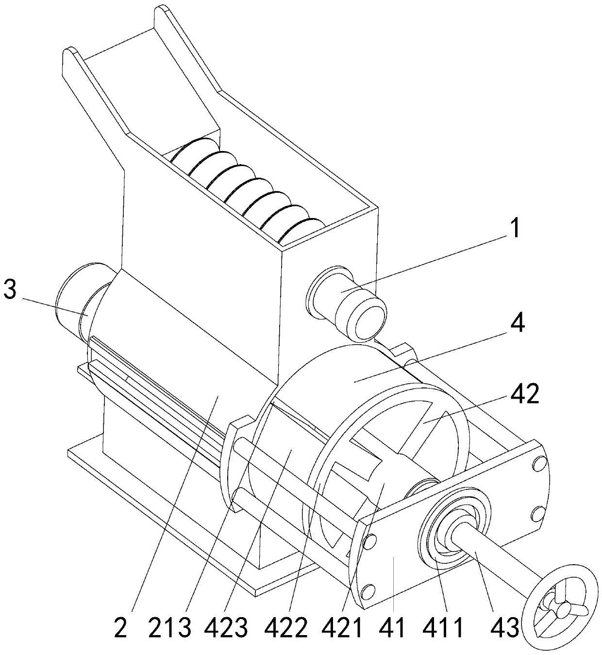 Automatic quantitative feeding machine for limestone powdering