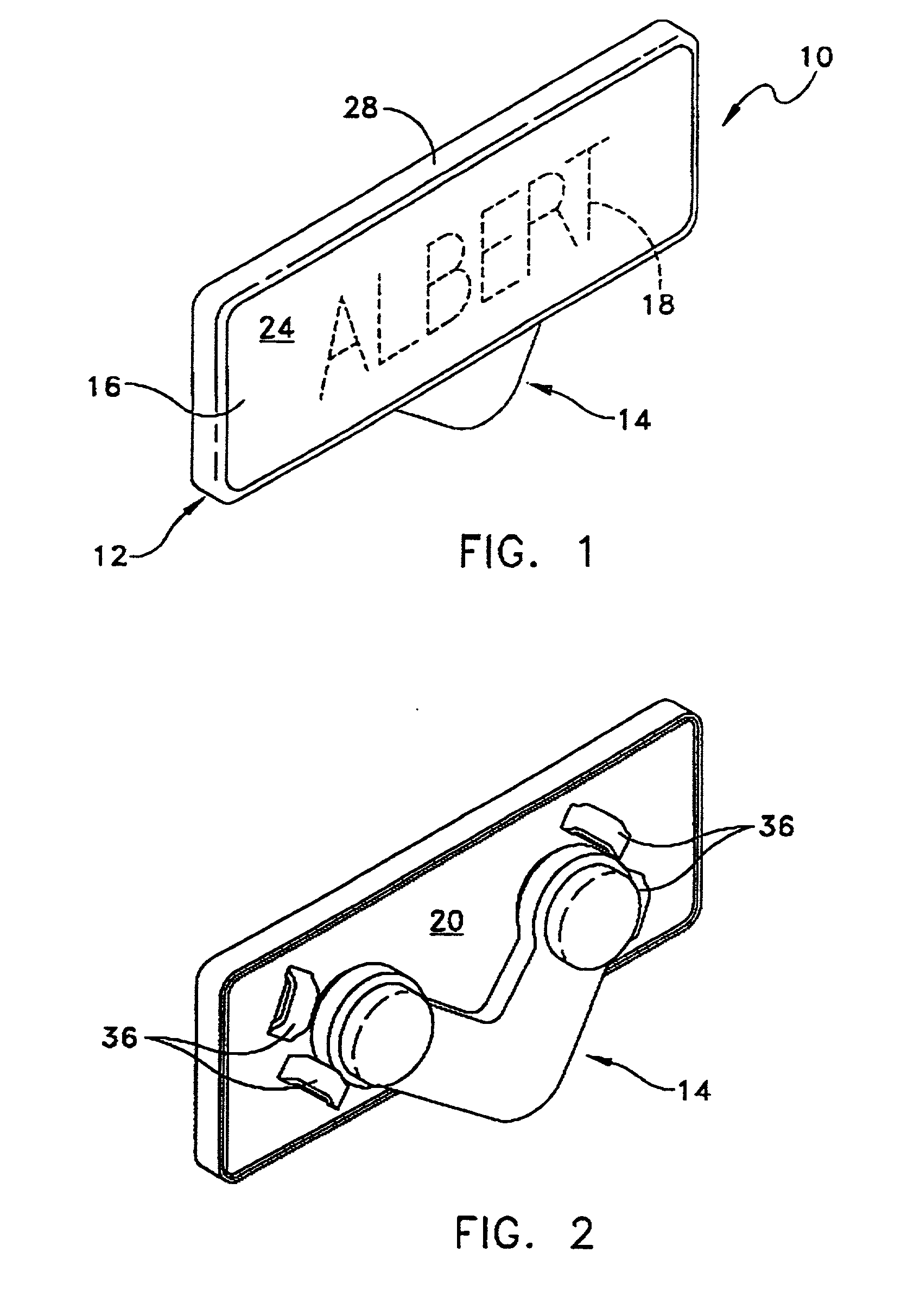 Magnetic name plate assembly and connector therefor