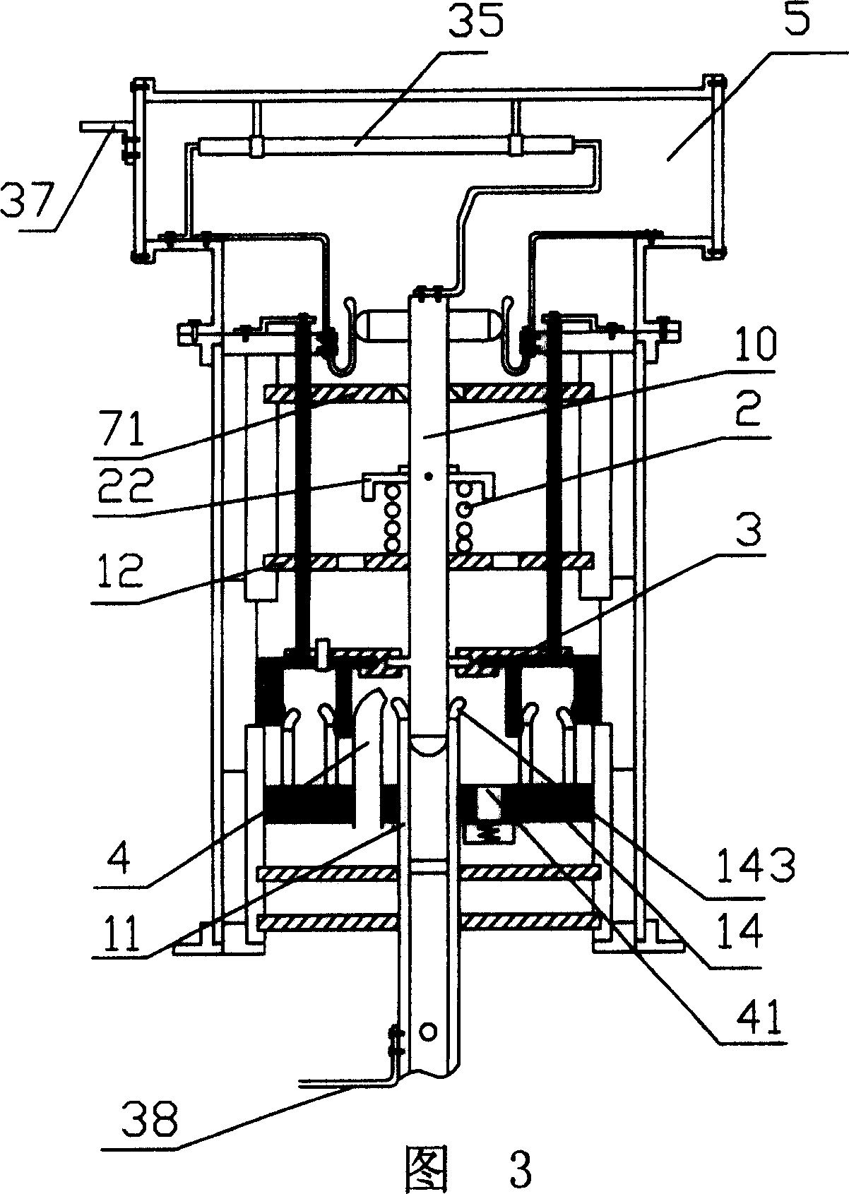 Four pole multi speed disjunction contact of extra-high-voltage breaker